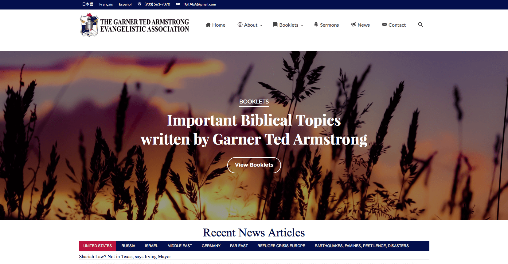 Home | Garner Ted Armstrong Evangelistic Association